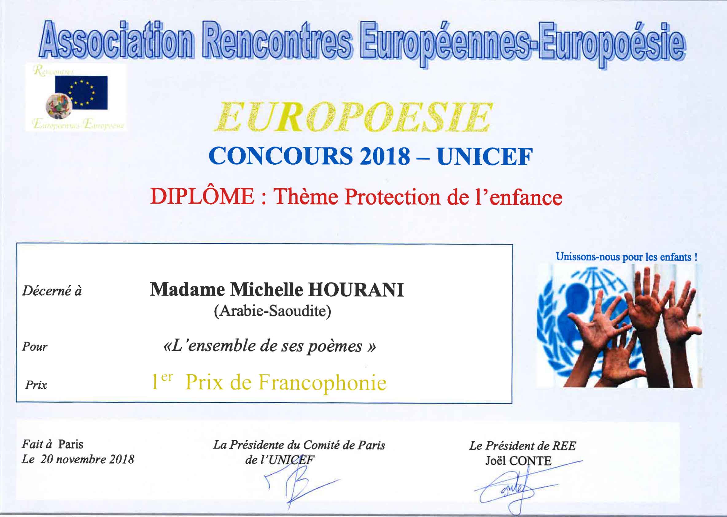 concours 2018 - europoésie - 1erprix-francophonie
