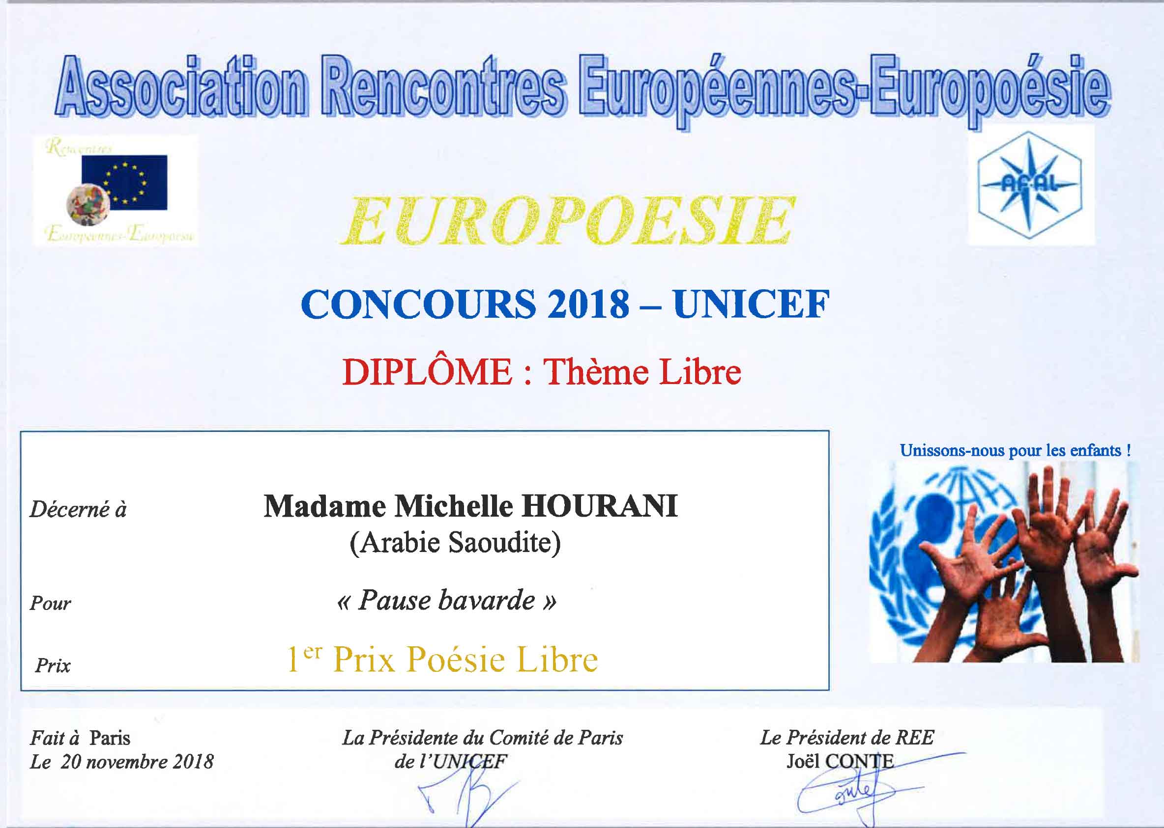 concours2018 europoésie 1er prix poésie libre