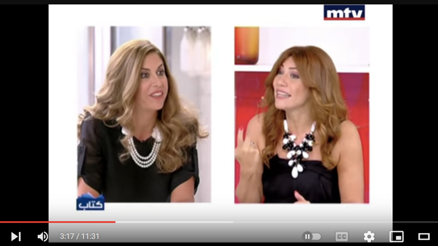 Entrevue télévisée en direct avec Michelle Hourani, Kitab, MTV, 10 août 2013